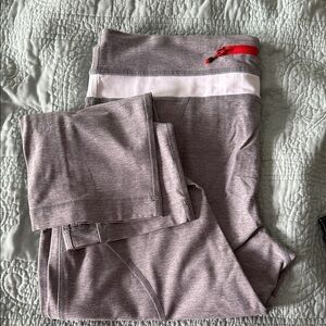 lululemon athletica Gray Leggings with Red Accent